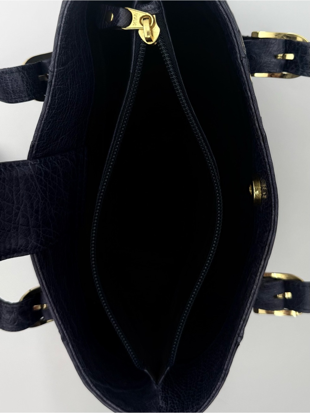 JRA • Blue Exotic Genuine OSTRICH Blue Bucket 24 Shoulder Bag - Made in JAPAN - Picture 14 of 16
